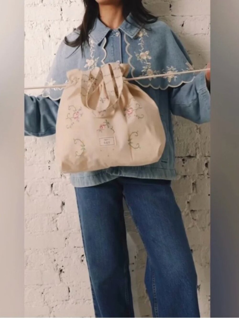 SOLD // Sézane x Sea New York NEW Tote Bag with Embroidery - Picture 2 of 4